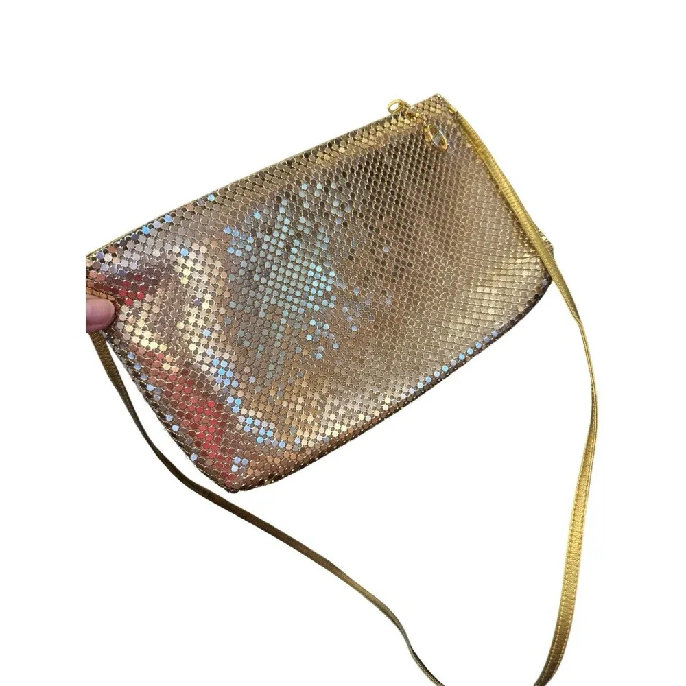 Vintage Gold Tone Metal Mesh Evening‎ Shoulder Bag & Zipper Closure Hong Kong